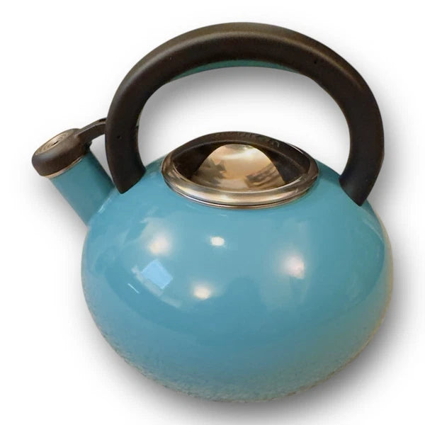 Circulon 2 Qt Stovetop Whistling Tea Kettle Turquoise Enamel