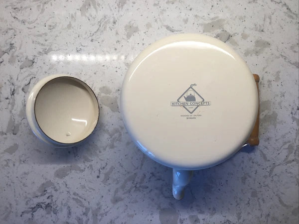 Himark Country Home 48 oz Enamel Tea Kettle w/Wood Handle VERY HARD TO FIND