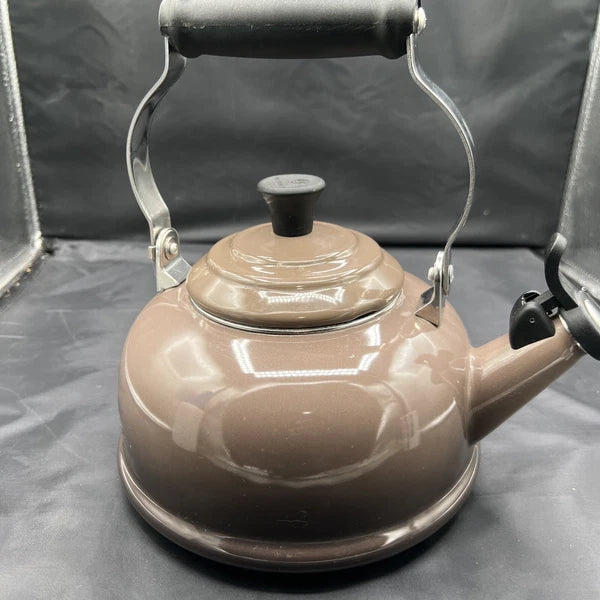Le Creuset Enamel on Steel 1.7 Quart Whistling Tea Kettle, Flint-Oyster Grey