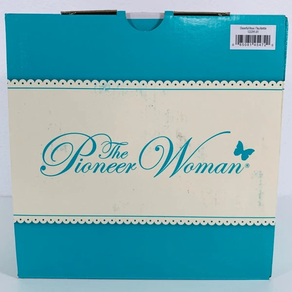 Pioneer Woman Teapot Kettle 1.9 Quart Farmhouse Decor Cheerful Rose Mother Gift