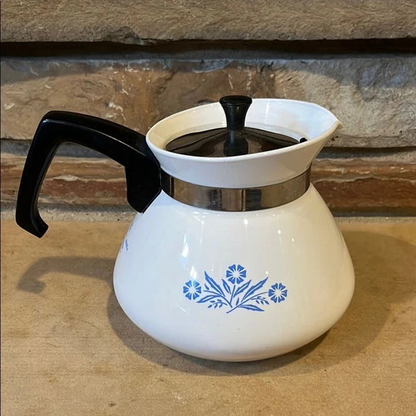 Corning Ware Vintage Blue Cornflower 6-Cup Coffee Teapot