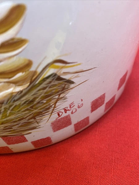 Enamel Ware Large Tea Kettle/ Rooster