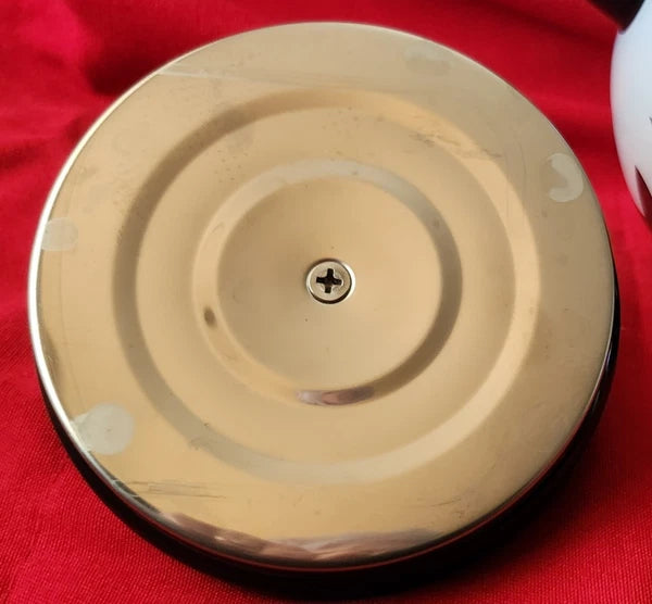 New Supreme Housewares Novelty Enamel Whistling Rooster Tea Kettle, Poka-dot