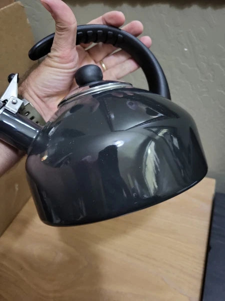 FARBERWARE 2.75 QUART PORCELAIN ENAMEL TEA KETTLE Dark Gray