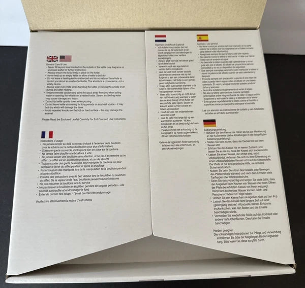 NEW! LE CREUSET Whistling Tea Kettle with Metal Finishes 1.7 qt. Caribbean BLUE