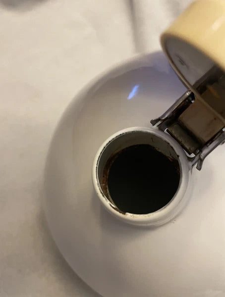 CERAMIC ON STEEL HUMMINGBIRD TEA KETTLE, Vintage, See Description!