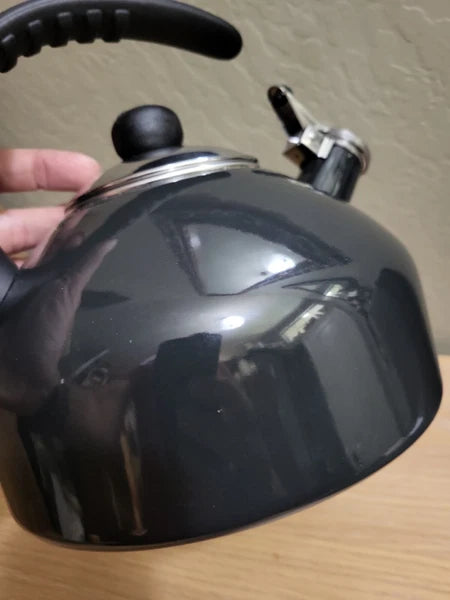 FARBERWARE 2.75 QUART PORCELAIN ENAMEL TEA KETTLE Dark Gray
