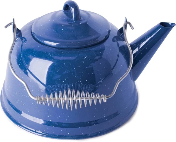 Elegant 2.6 Quart Blue Enamel Tea Kettle with Whistle - Stylish and Functional