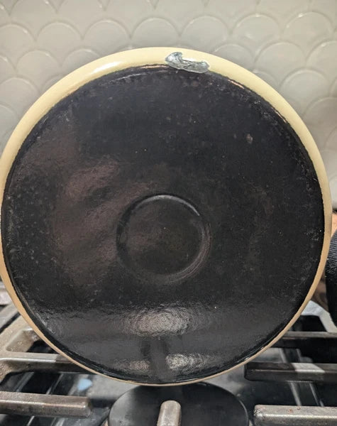 Rare Vintage Pfaltzgraff Village Enamelware Whistling Tea Kettle MCM Tea Pot