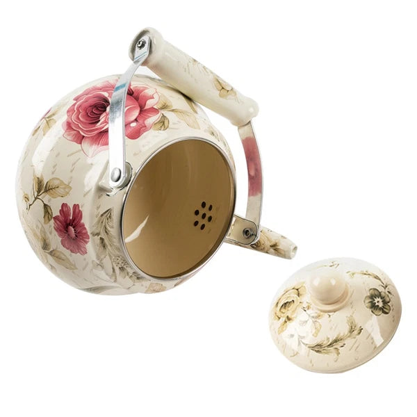 Pear Shaped Pot Boiling Water Kettle Enameled Tea Stove Top Travel Teapot