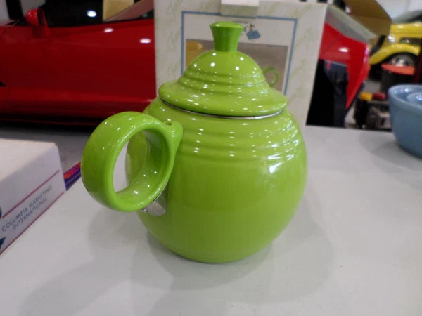 New in Box Fiesta Enamelware Tea Kettle Chartreuse  by Copco Homer Laughlin