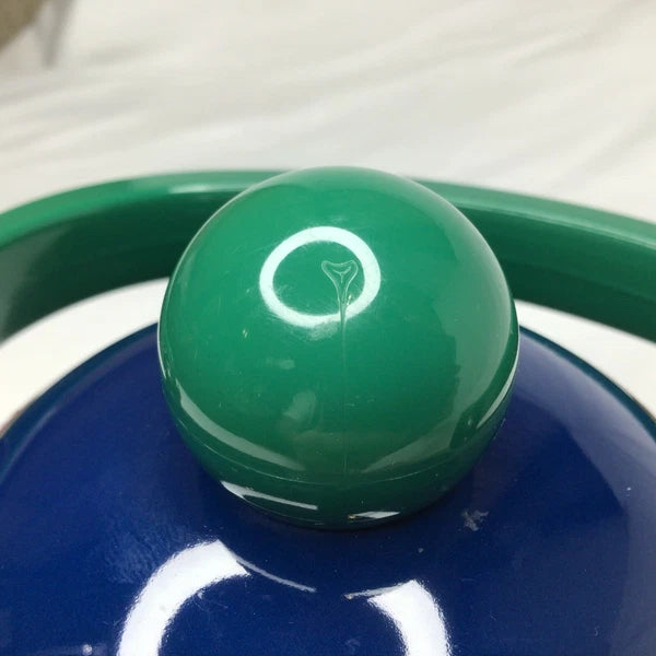 TEA KETTLE PHALZGRAPH GREAT USED CONDITION BLUES & GREEN