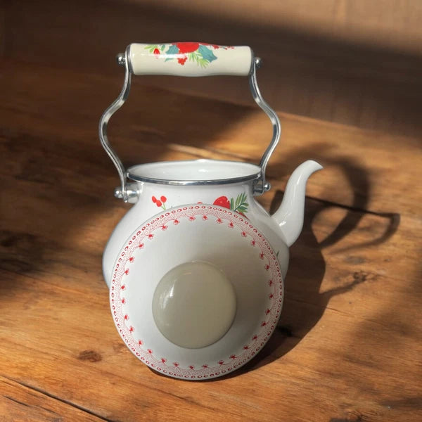 The Pioneer Woman Cheerful Rose Enamel on Steel 1.9 Tea Kettle