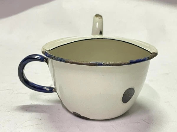 OLD VINTAGE RARE UNIQUE BENGAL ENAMEL HOSPITAL FEEDING POT / CUP KETTLE