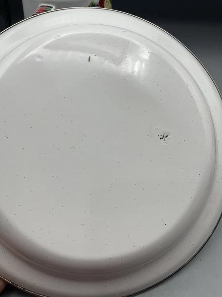 Vintage Hallmark Christmas Santa Enamelware Coffee Pot And Tray Set Farmhouse