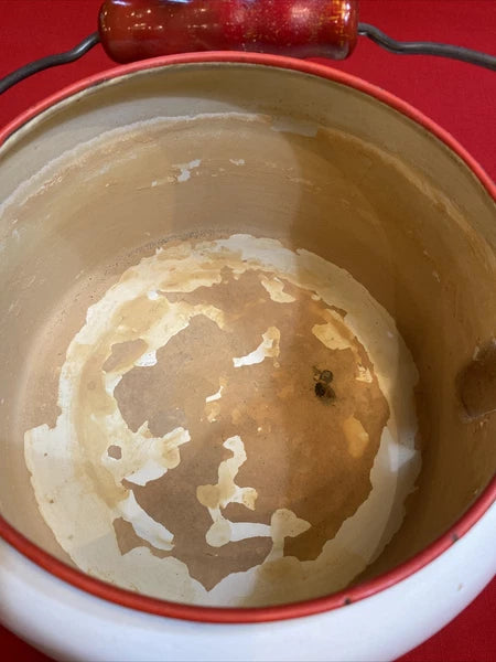 Enamel Ware Large Tea Kettle/ Rooster