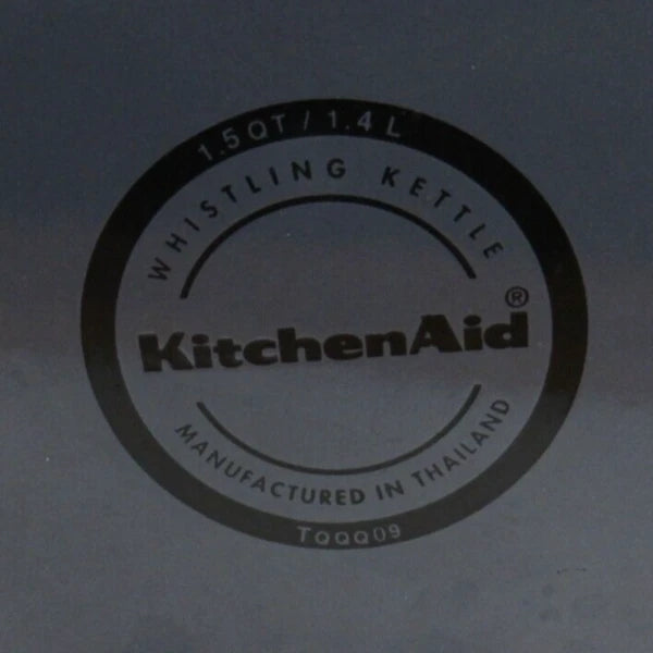 KitchenAid 1.5qt Quart Black Enamel Whistling Teakettle Teapot