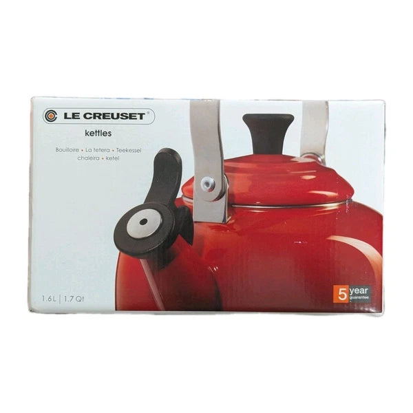 Le Creuset Enameled Whistling Tea Kettle Flame Orange 1.6 L 1.7 Qt New NIB