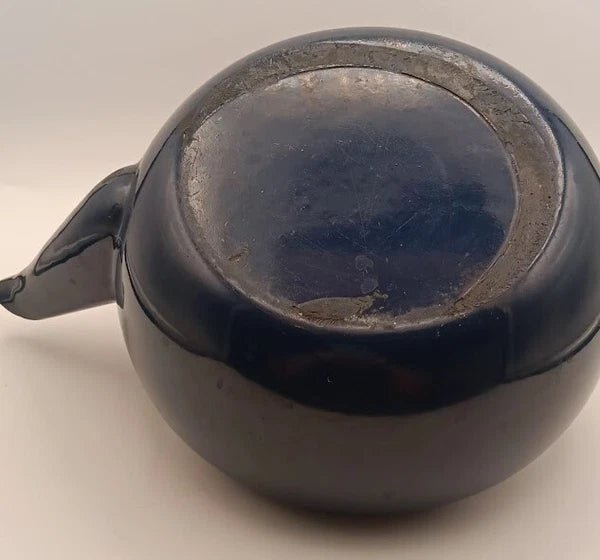 Blue Tea Kettle With Wood Handle * With Rust *