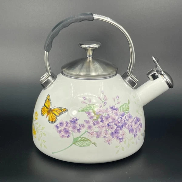 Lenox Butterfly Meadow Enamel Tea Kettle 2.5 Quart #887025 New with Tags No Box