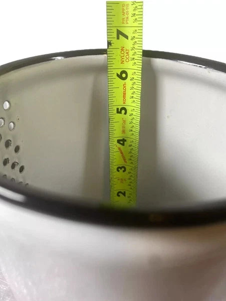 Vintage enamelware coffee pot Enamel Pitcher Square Handle Unique ~6.5”