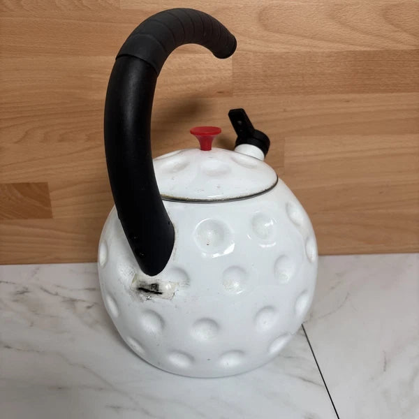 Vintage 90's Copco Enamel Golf Ball Whistling Tea Kettle Golfing Gift