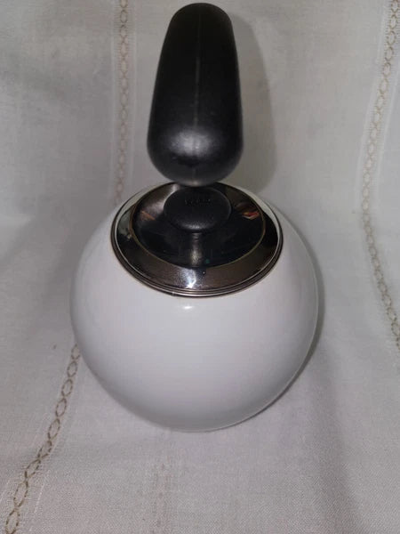 Vintage Copco Whistling Tea Kettle Cavalier White Enamel 2 Qt