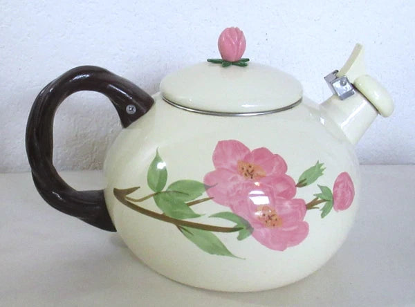 Franciscan Desert Rose Enamel Tea Kettle Vintage USA