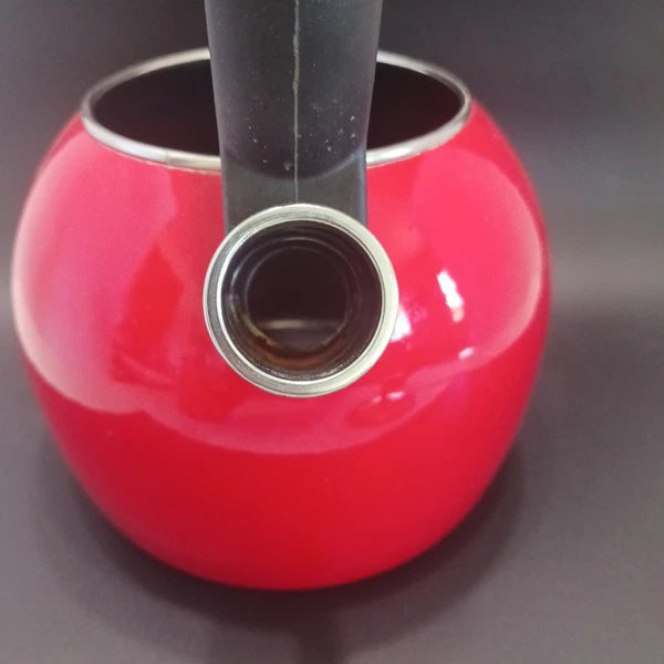 Copco Red Enamel On Steel Whistling Tea Kettle 1.5 Qt