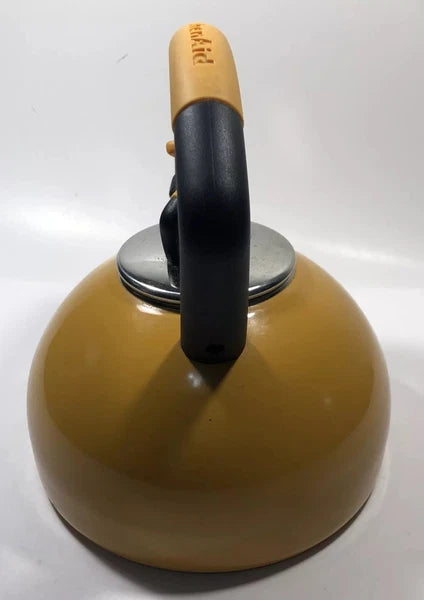 KitchenAid Whistling Tea Pot Kettle  Mustard Yellow Mid-Century Modern Style GUC