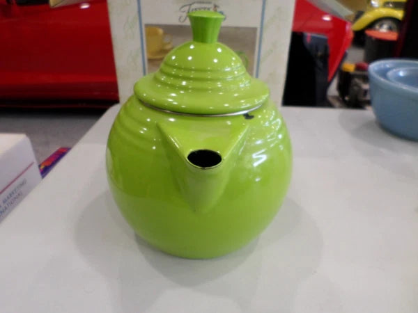 New in Box Fiesta Enamelware Tea Kettle Chartreuse  by Copco Homer Laughlin