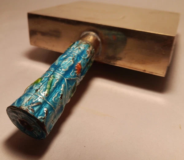 CRUMB CATCHER vtg chinese blue enamel cloisonne coin box teapot vase urn book