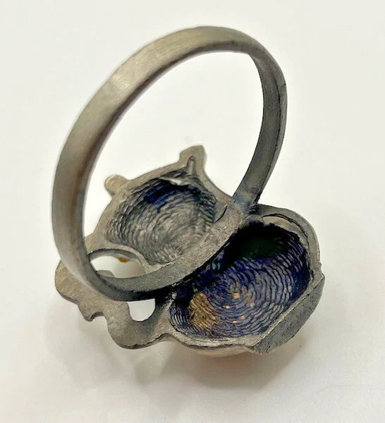 Napkin Rings Enamel & Rhinestone Teapots Set of 3 Green and Gold Classy Country