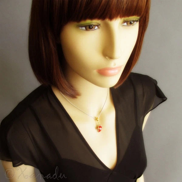 Red And Gold Double Happiness Asian Teapot European Pendant Charm Necklace