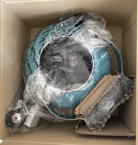 NEW! LE CREUSET Whistling Tea Kettle with Metal Finishes 1.7 qt. Caribbean BLUE