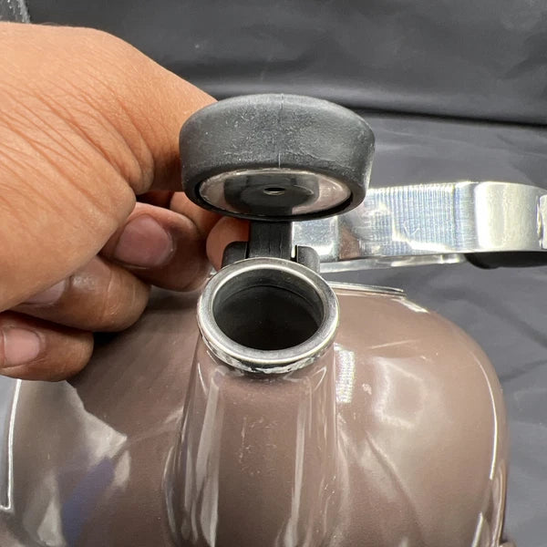 Le Creuset Enamel on Steel 1.7 Quart Whistling Tea Kettle, Flint-Oyster Grey