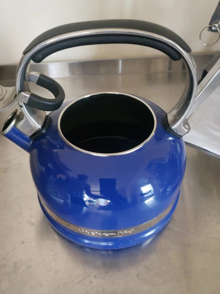 KitchenAid 2 Qt Blue Enamel Whistling Tea Kettle Pot Blue Parts Only Or Repair