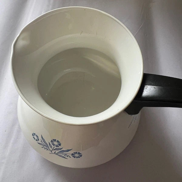 Corning Ware Blue & White Cornflower Coffee Tea Pot w/o lid 6 Cup P-104 Vintage