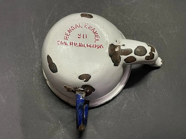 OLD VINTAGE RARE UNIQUE BENGAL ENAMEL HOSPITAL FEEDING POT / CUP KETTLE