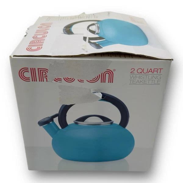 Circulon 2 Qt Stovetop Whistling Tea Kettle Turquoise Enamel