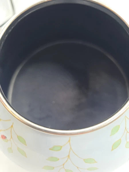 LENOX BUTTERFLY MEADOW WHISTLING TEA KETTLE. BLUE ENAMALWARE