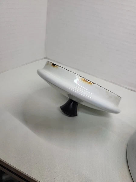 Vintage Bergren Swedish White Tin Enamelware 1960’s Tea Kettle with Fruit design